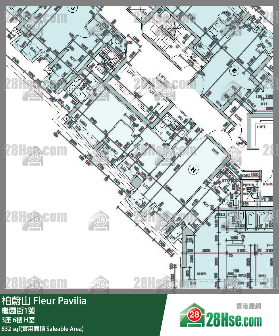 柏蔚山 3座 6樓 H室 平面圖