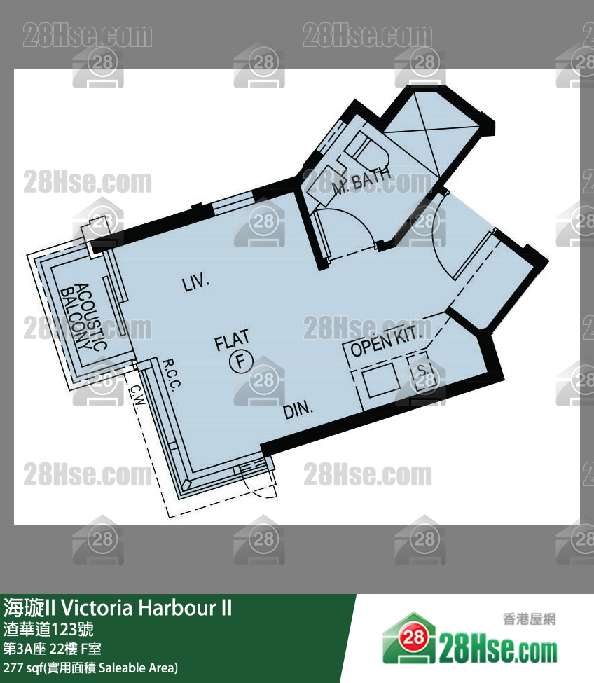 海璇II 第3A座22樓 F室 平面圖