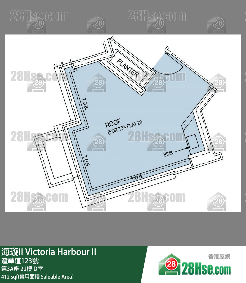 海璇II 第3A座22楼 D室 平面图