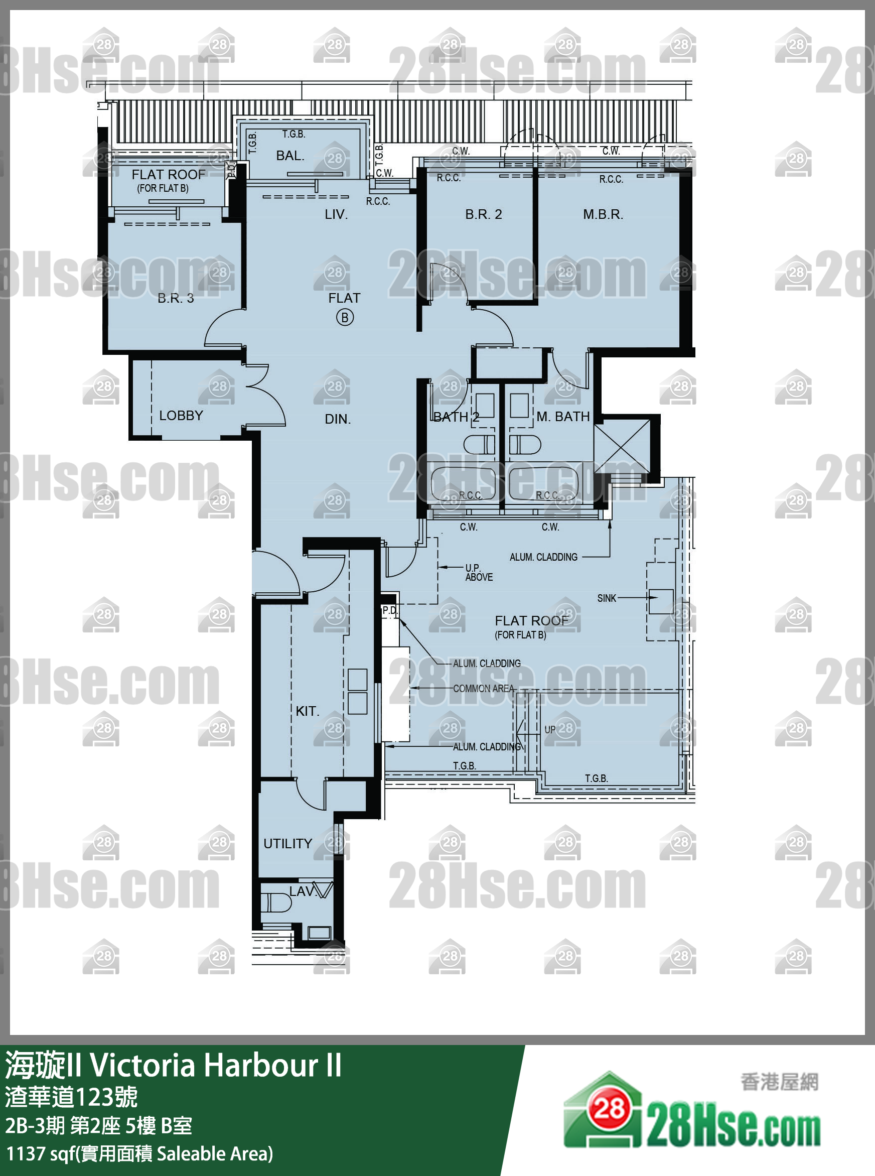海璇II 2B-3期第2座5樓 B室 平面圖