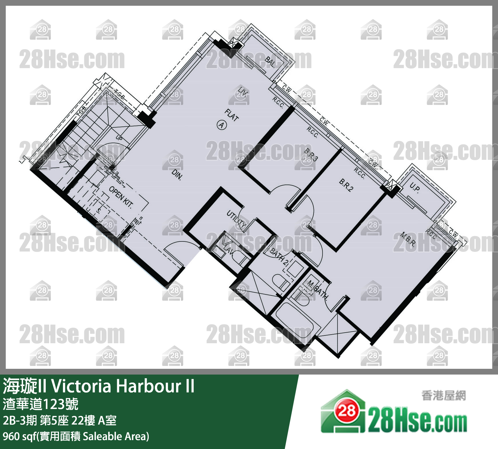 海璇II 2B-3期第5座22楼 A室 平面图