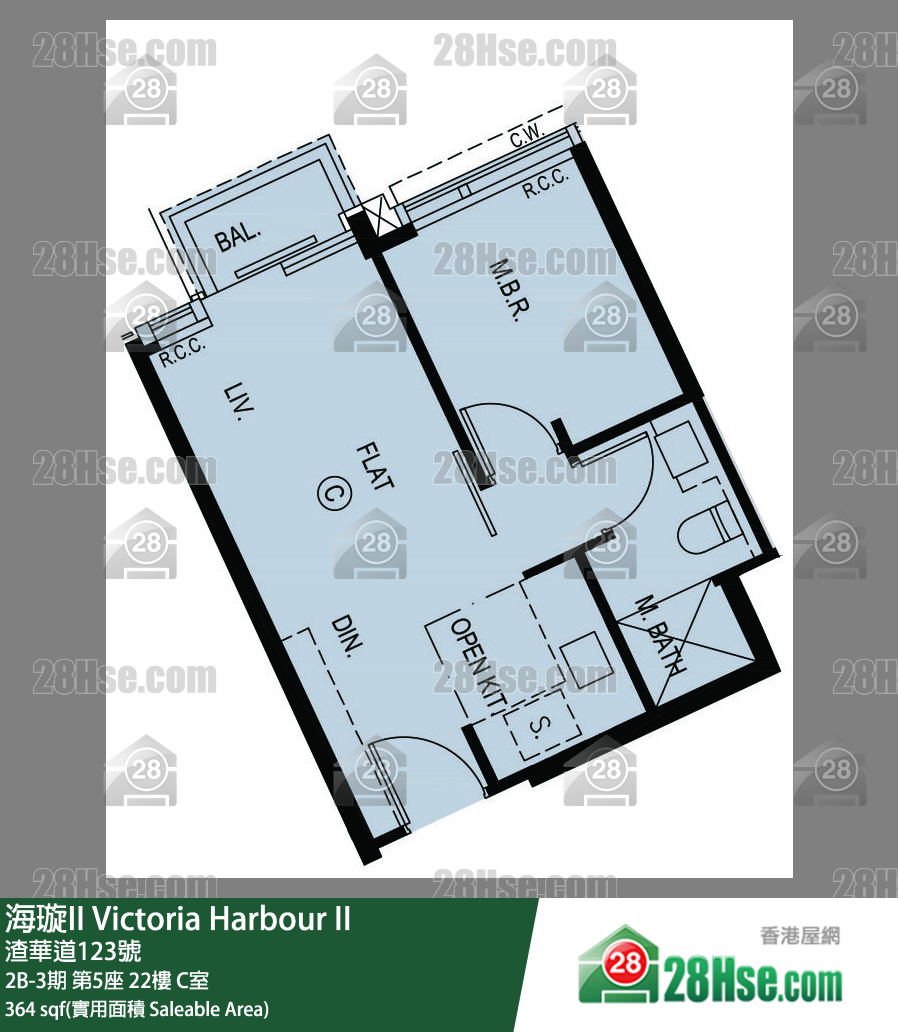 海璇II 2B-3期第5座22楼 C室 平面图