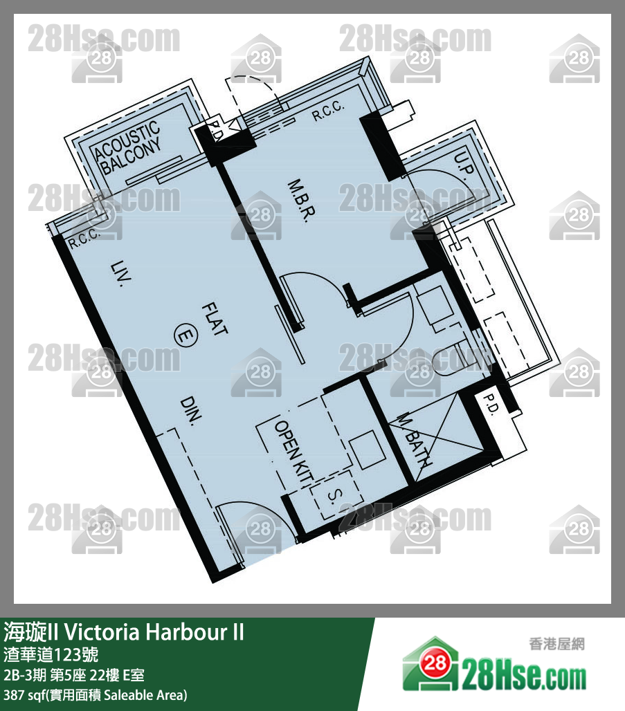 海璇II 2B-3期第5座22楼 E室 平面图