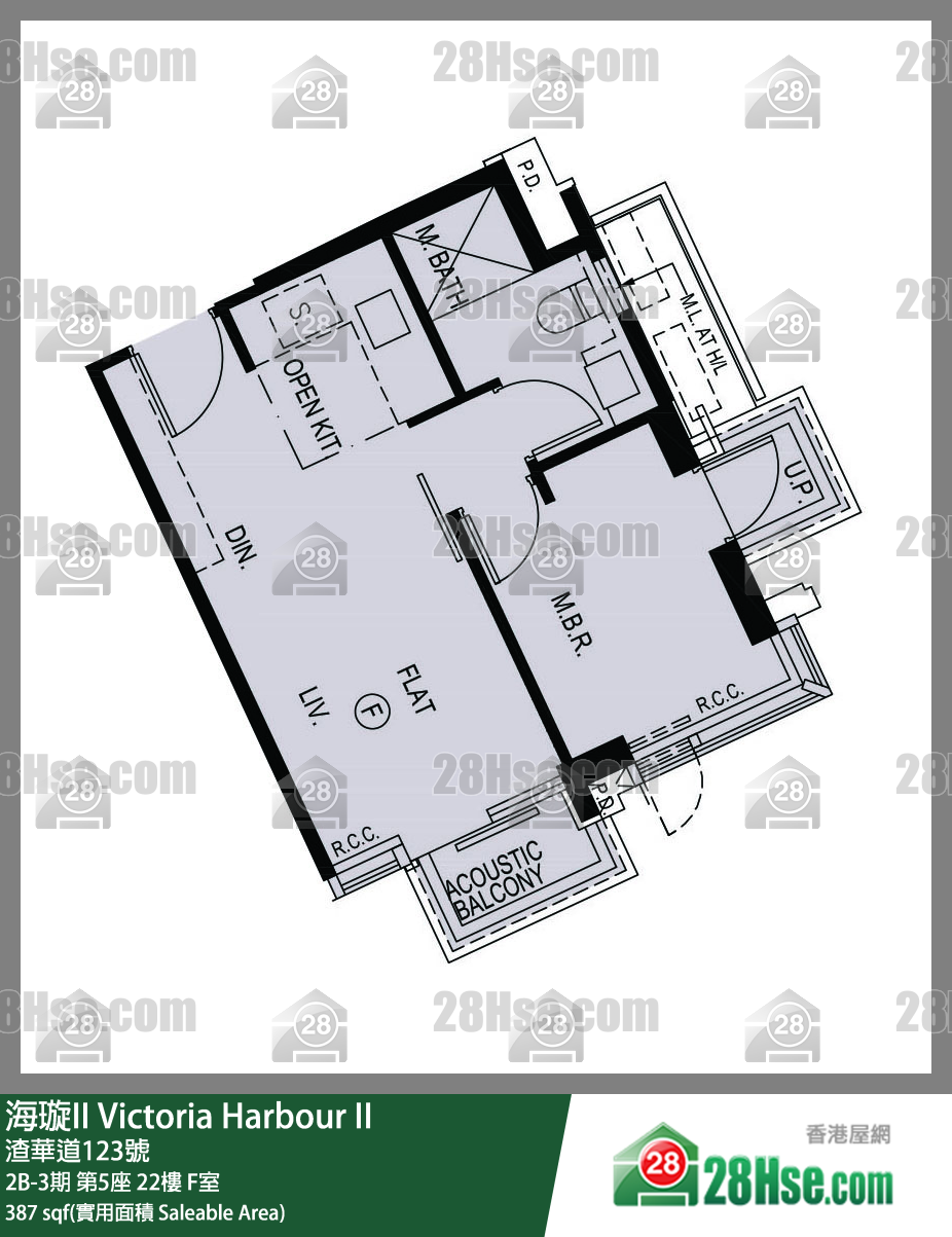 海璇II 2B-3期第5座22楼 F室 平面图