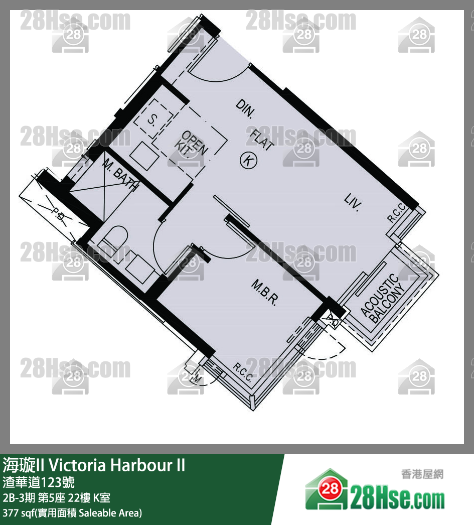 海璇II 2B-3期第5座22樓 K室 平面圖