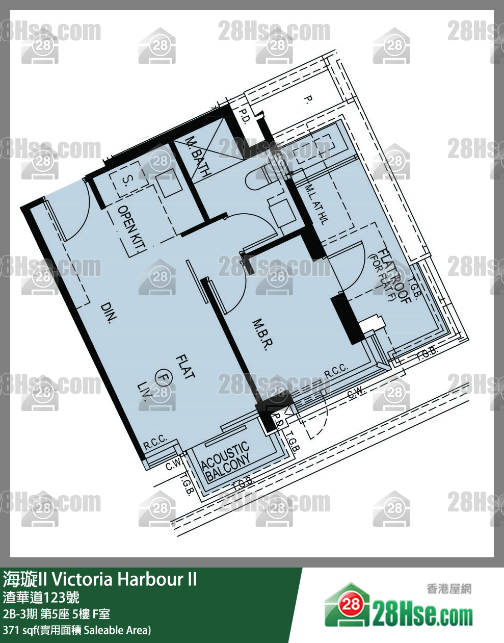 海璇II 2B-3期第5座5樓 F室 平面圖