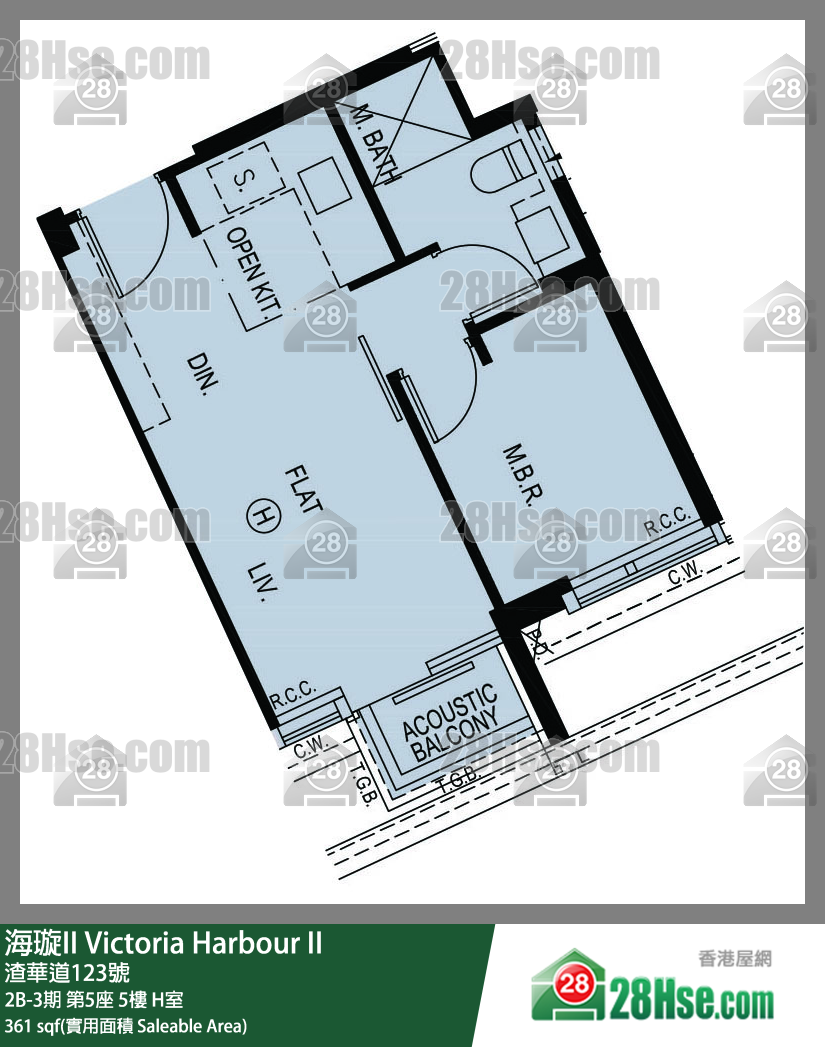 海璇II 2B-3期第5座5楼 H室 平面图