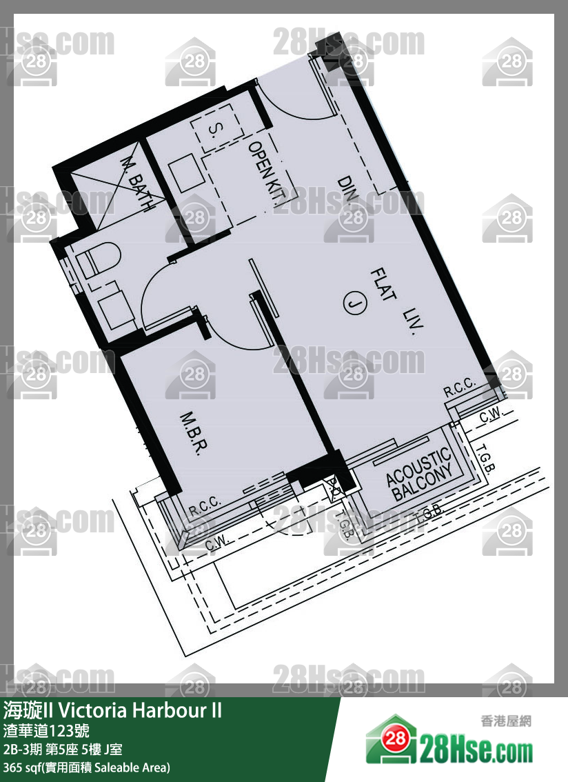 海璇II 2B-3期第5座5樓 J室 平面圖