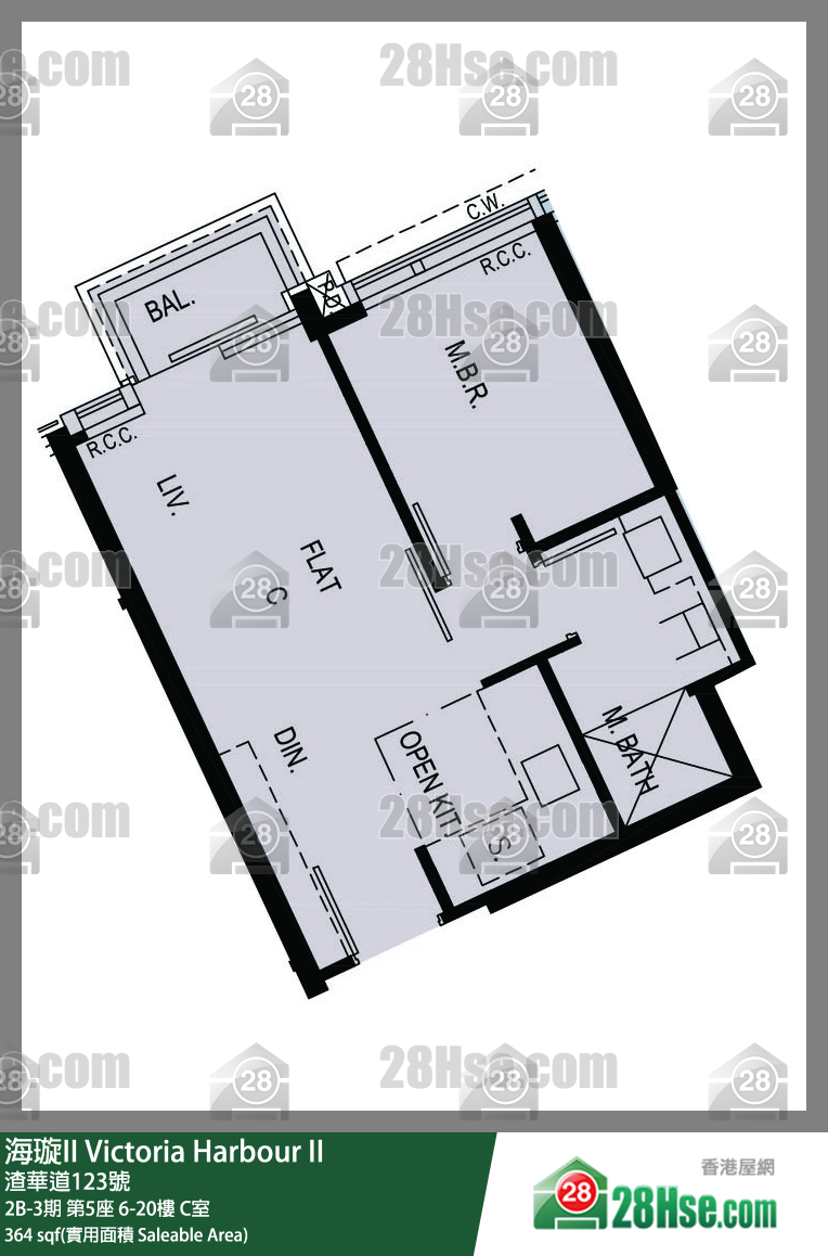 海璇II 2B-3期第5座15楼 C室 平面图