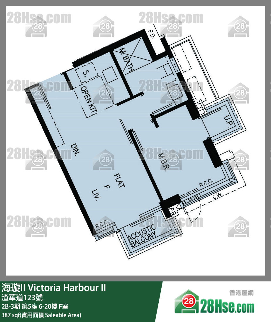 海璇II 2B-3期第5座16楼 F室 平面图