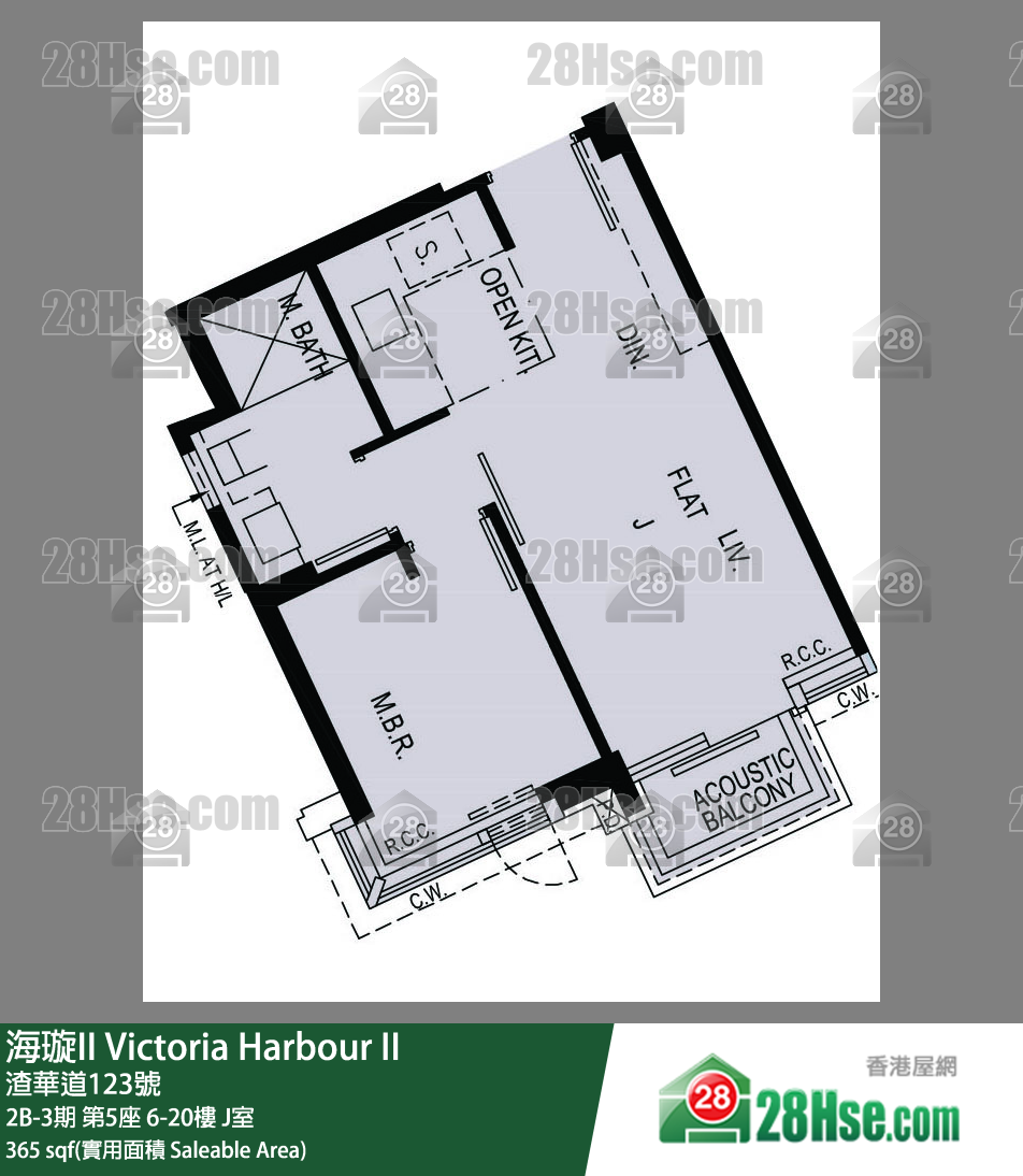 海璇II 2B-3期第5座15楼 J室 平面图