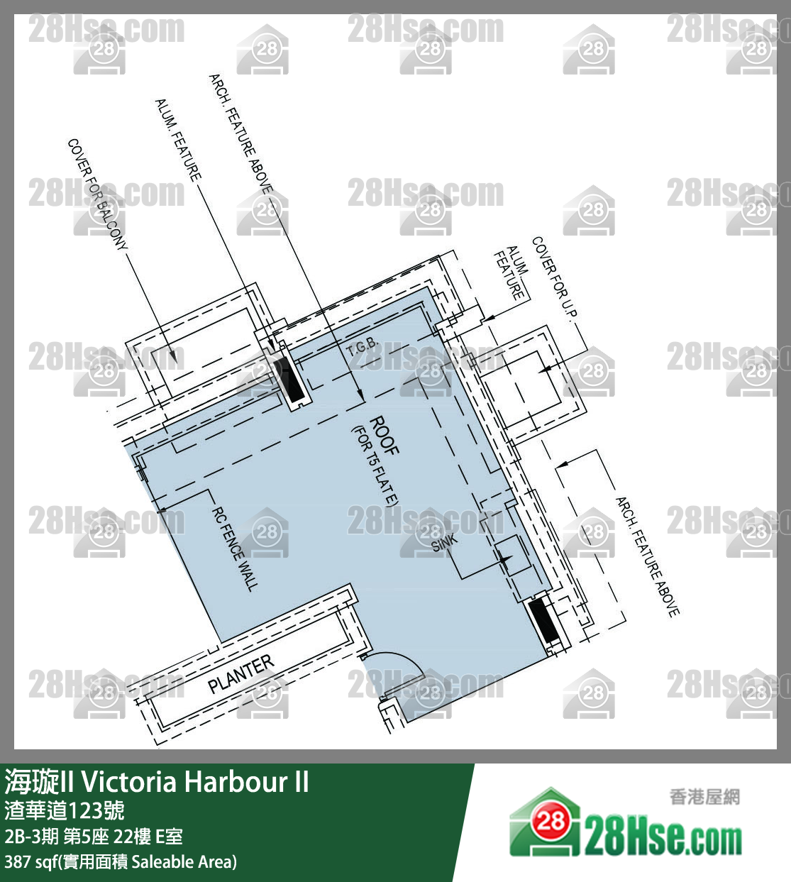 海璇II 2B-3期第5座22楼 E室 平面图