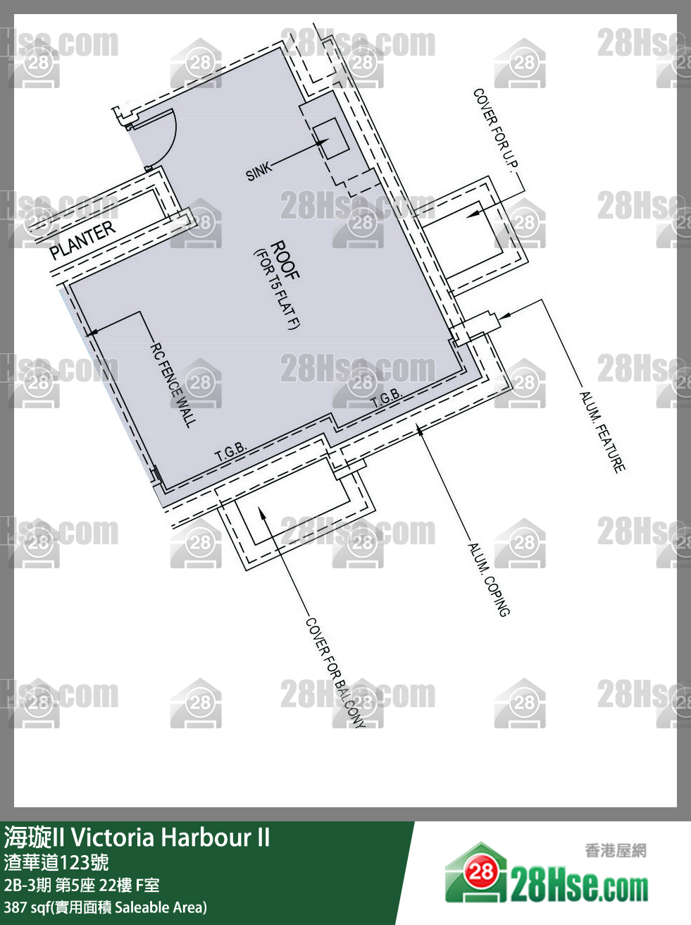 海璇II 2B-3期第5座22楼 F室 平面图