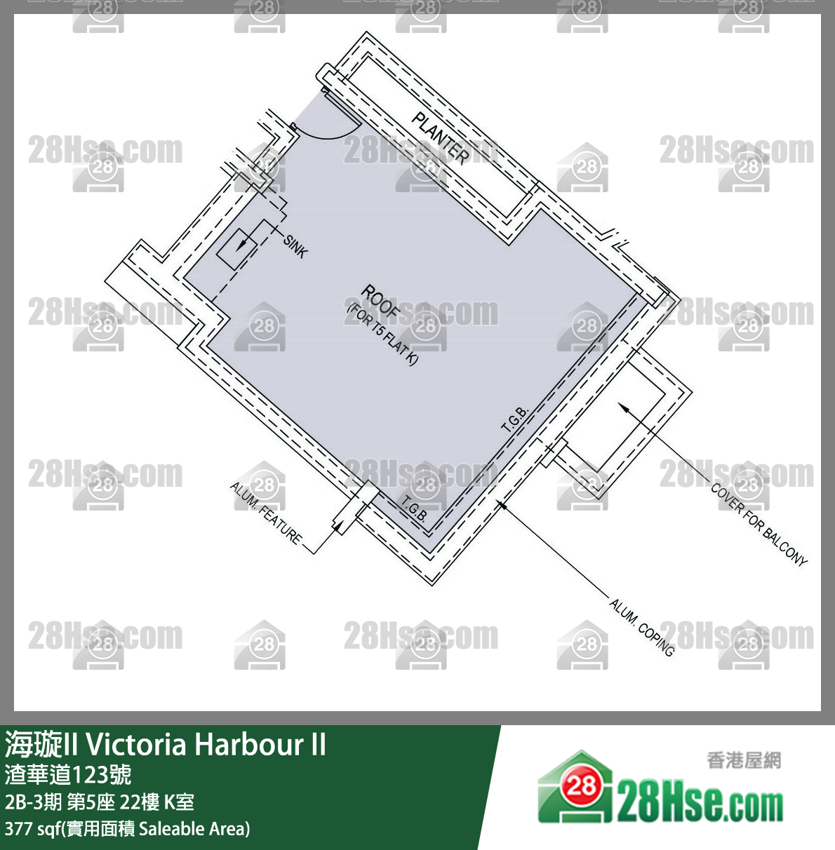 海璇II 2B-3期第5座22樓 K室 平面圖