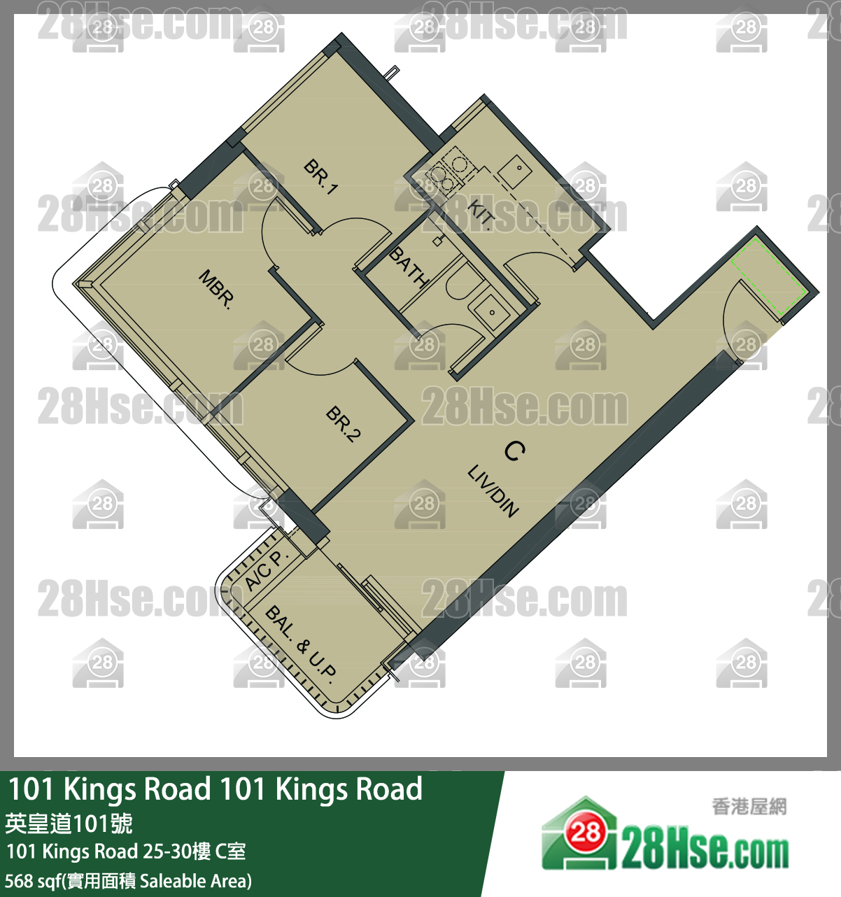 101 Kings Road 101 Kings Road30楼 C室 平面图