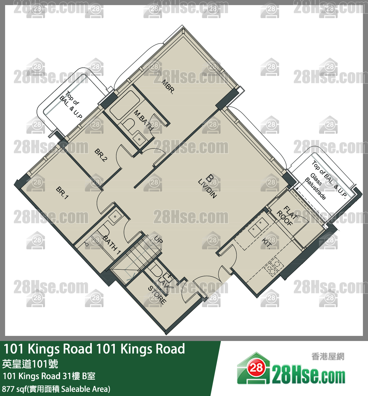 101 Kings Road 101 Kings Road31楼 B室 平面图