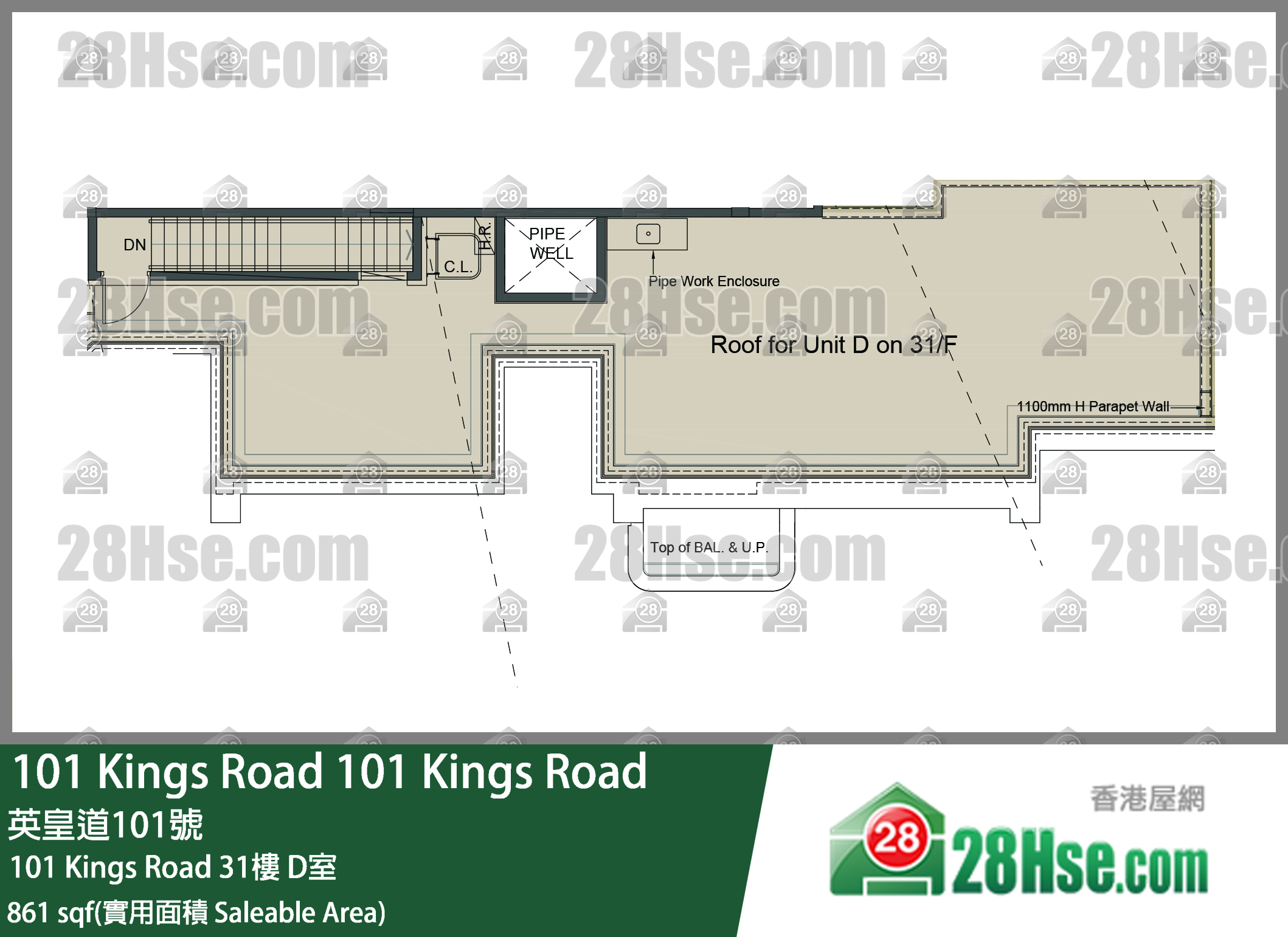 101 Kings Road 101 Kings Road31楼 D室 平面图