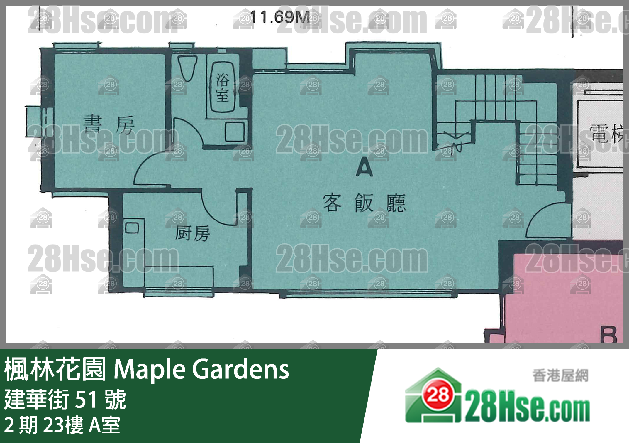 枫林花园 2 期23楼 A室 平面图