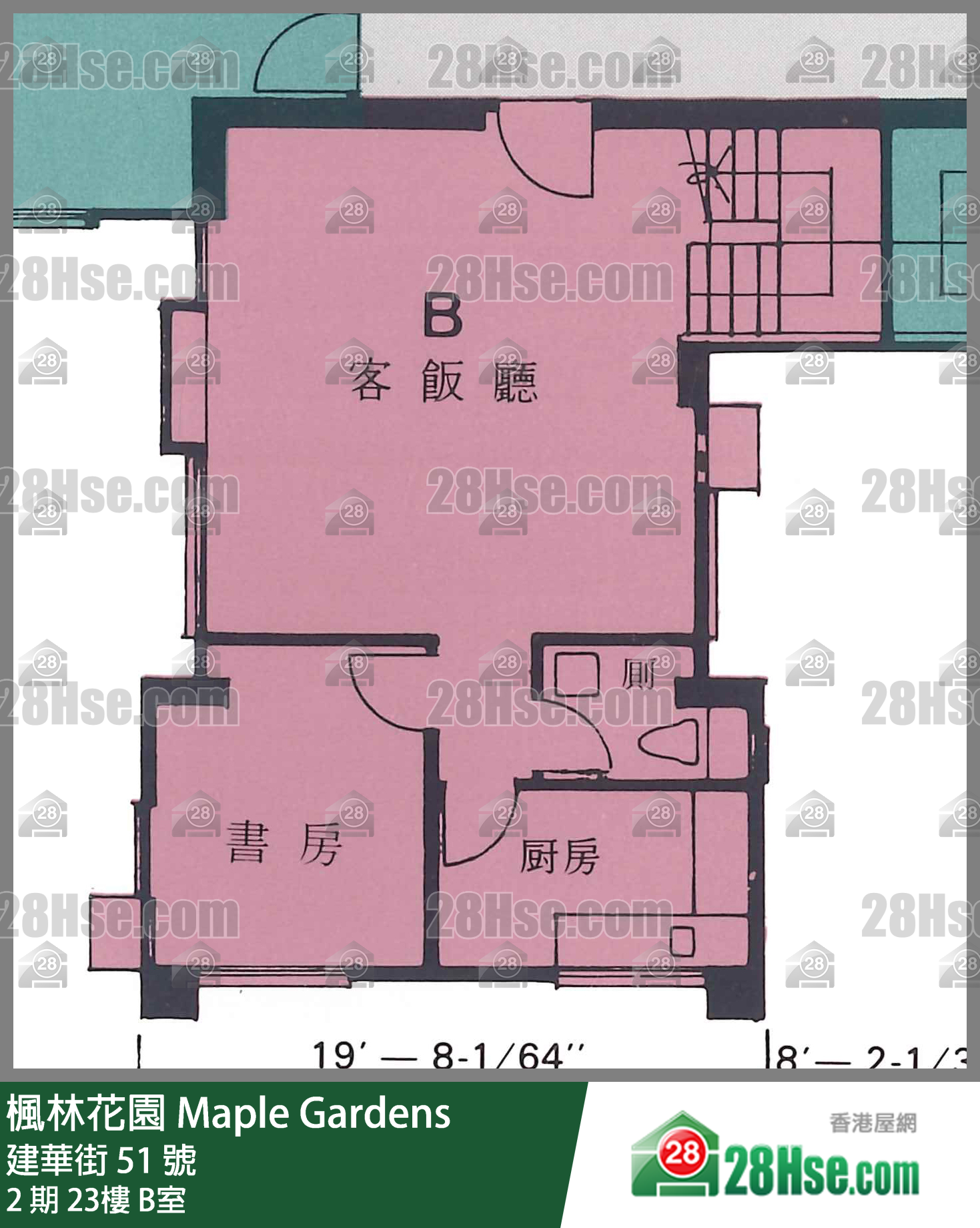枫林花园 2 期23楼 B室 平面图