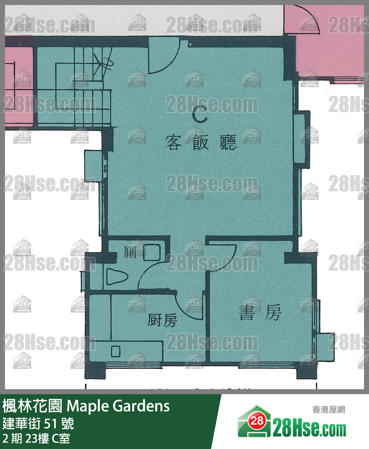 枫林花园 2 期23楼 C室 平面图