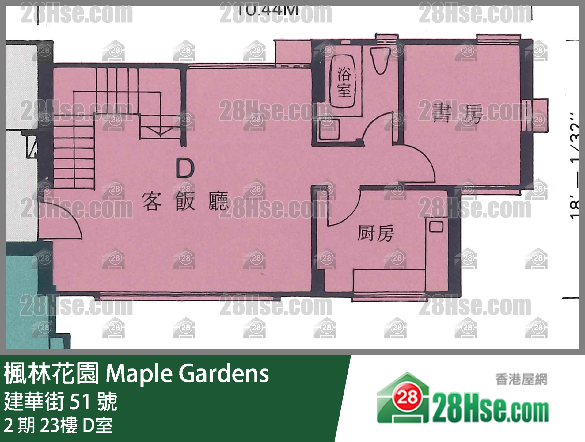 枫林花园 2 期23楼 D室 平面图