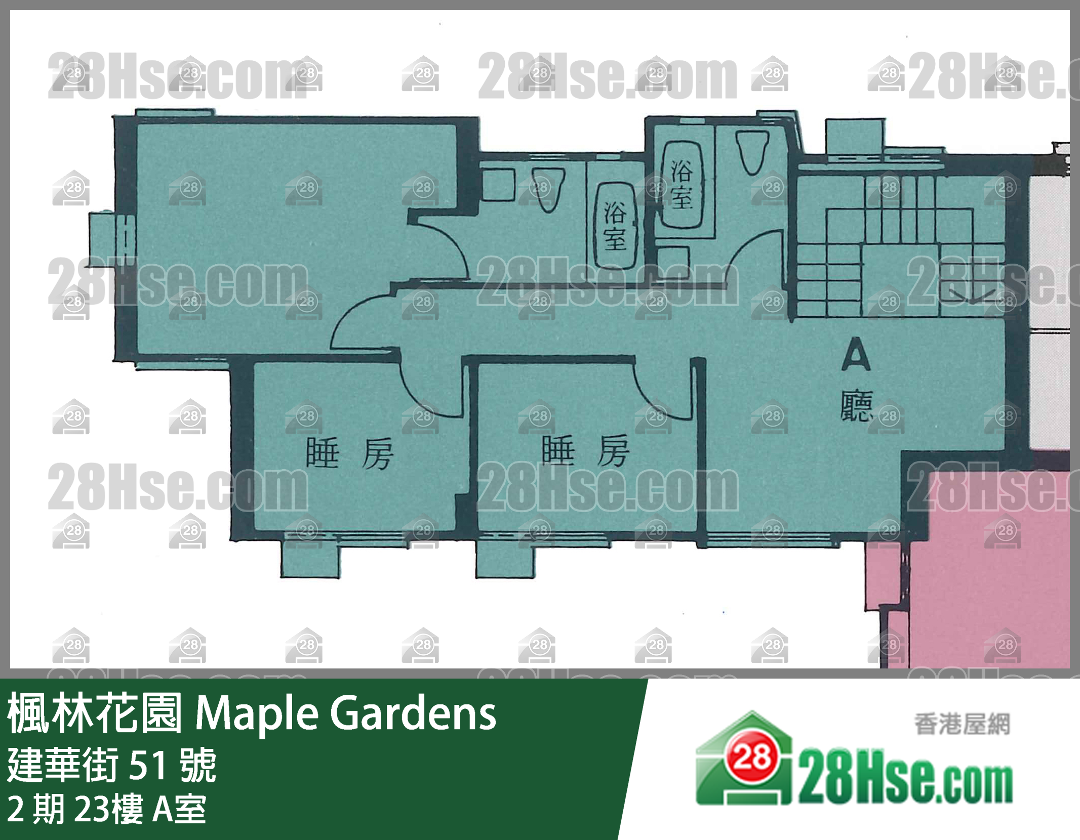 枫林花园 2 期23楼 A室 平面图