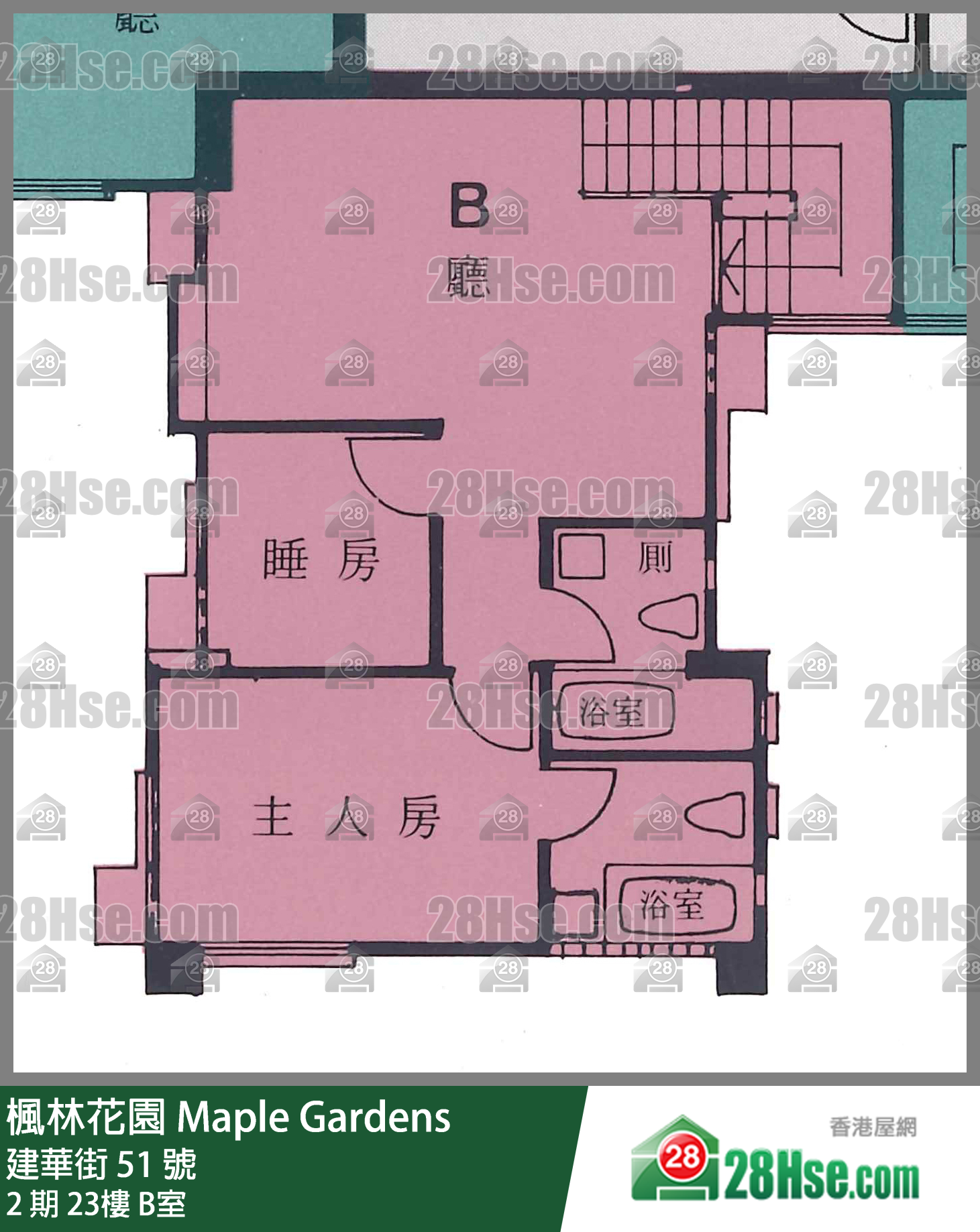 枫林花园 2 期23楼 B室 平面图