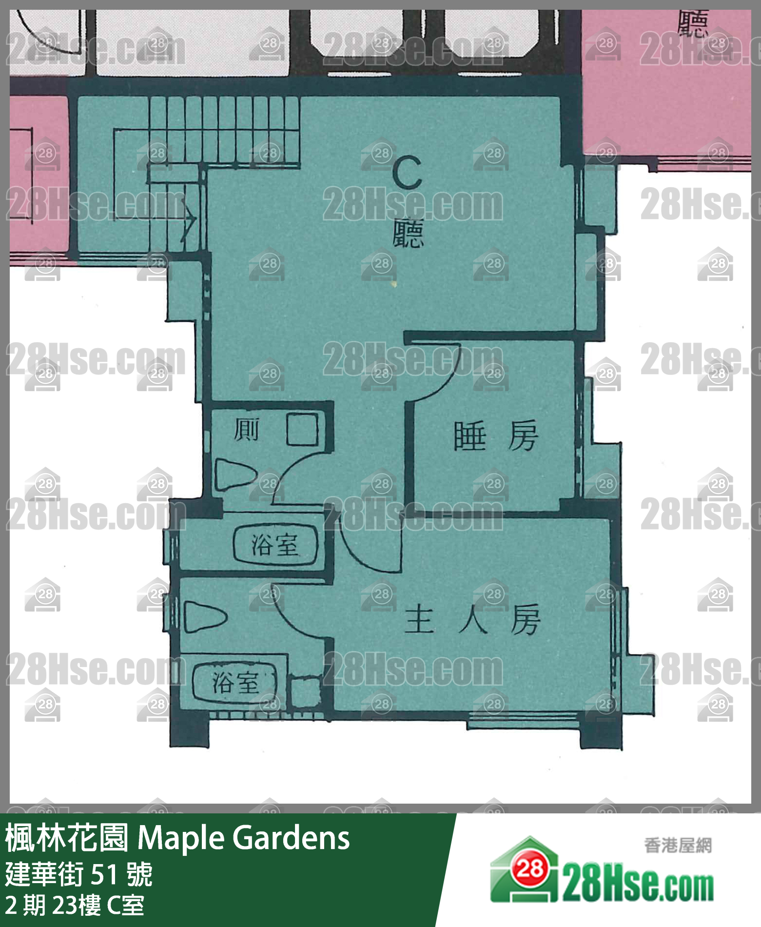 枫林花园 2 期23楼 C室 平面图