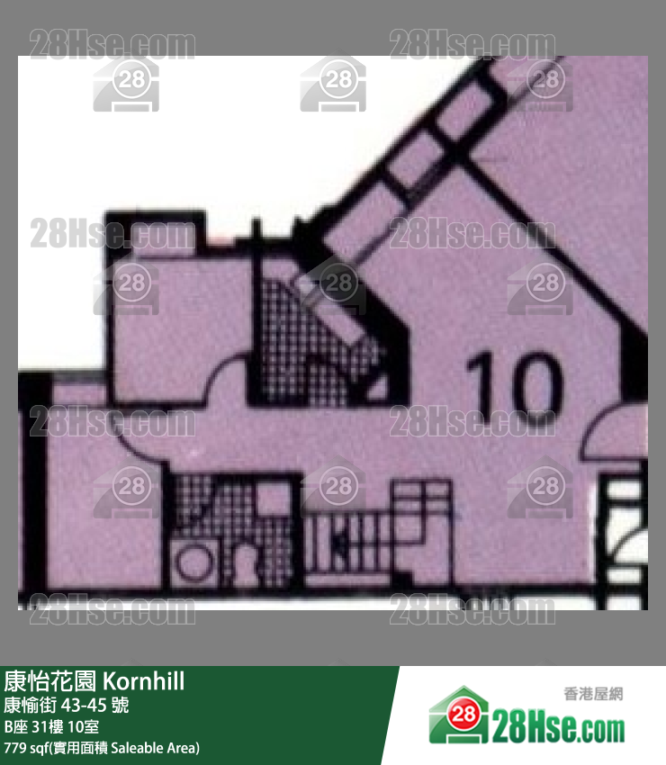 康怡花園 B座31樓 10室 平面圖