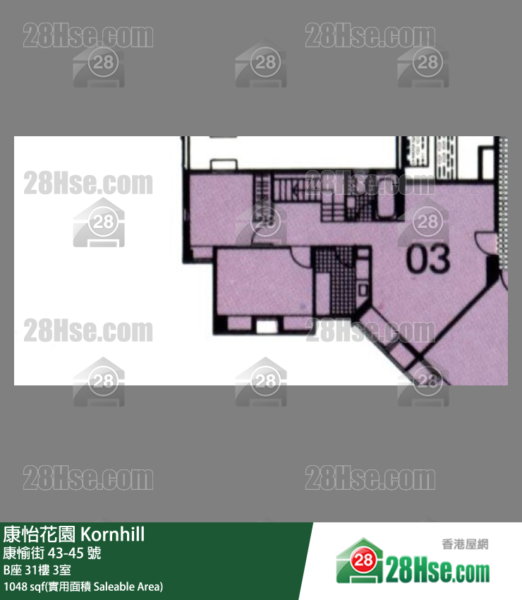 康怡花園 B座 31樓 3室 平面圖