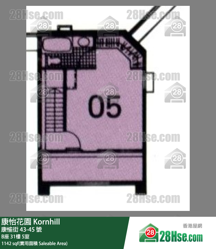 康怡花園 B座31樓 5室 平面圖