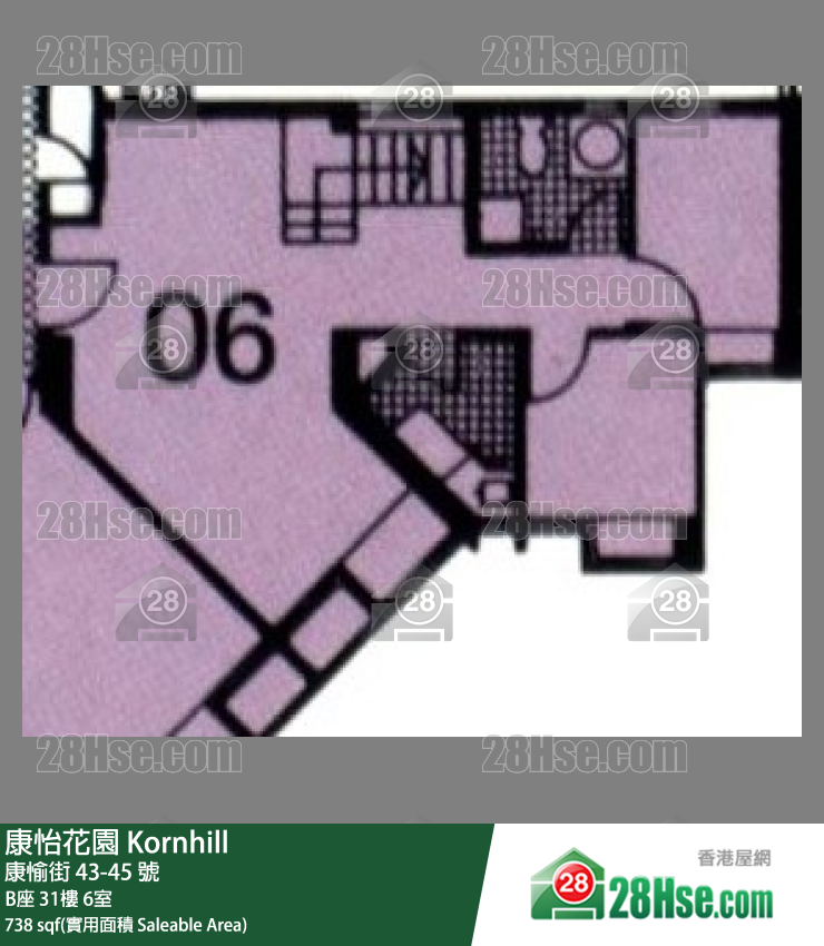 康怡花園 B座31樓 6室 平面圖