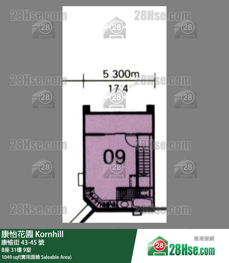 康怡花園 B座31樓 9室 平面圖