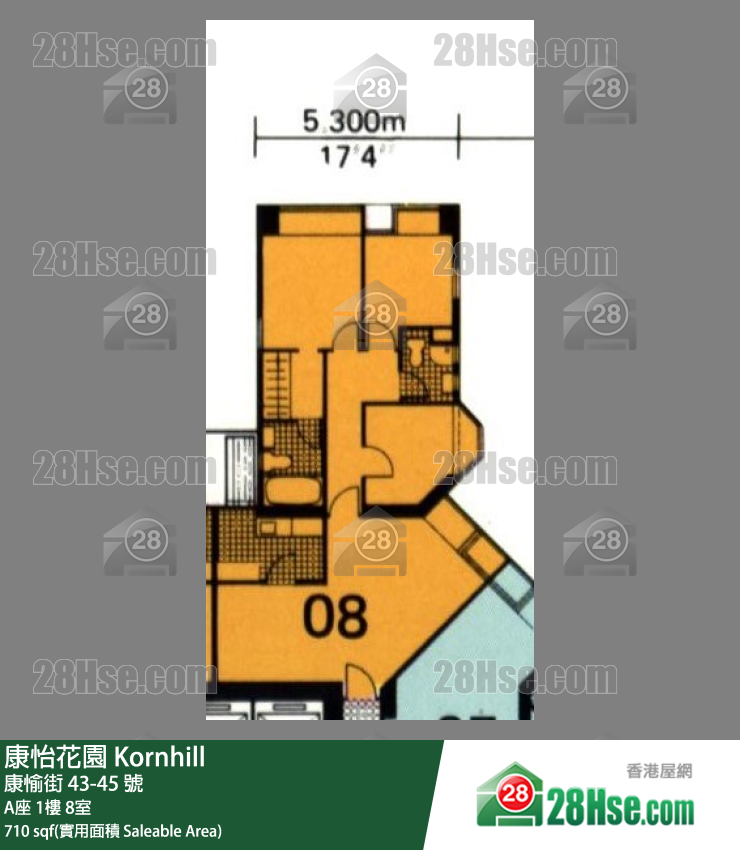 康怡花園 A座1樓 8室 平面圖