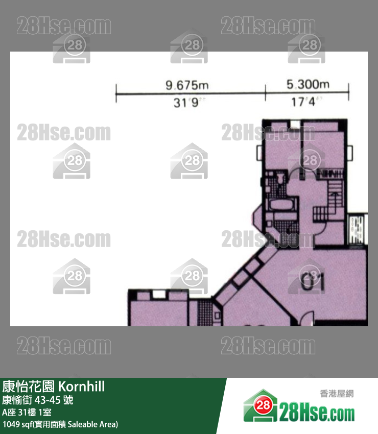 康怡花園 A座31樓 1室 平面圖