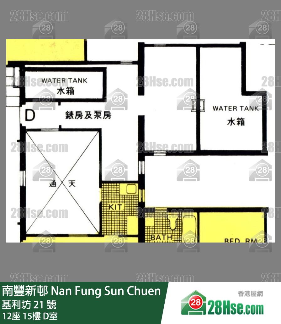 南丰新邨 12座15楼 D室 平面图