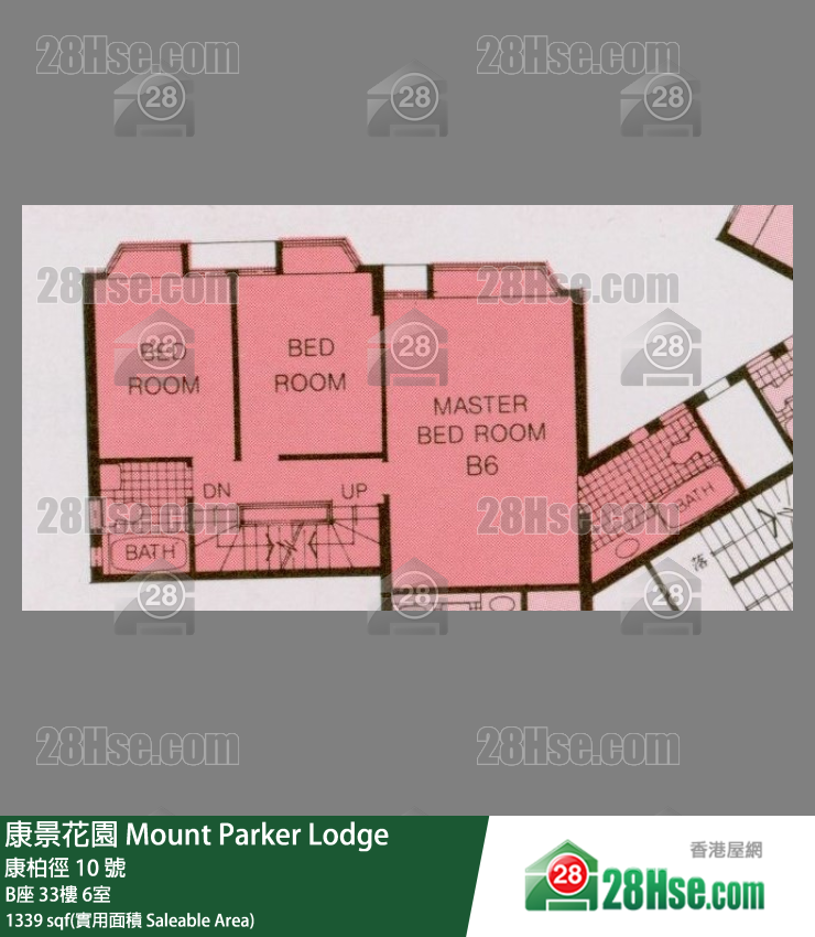 康景花園 B座33樓 6室 平面圖