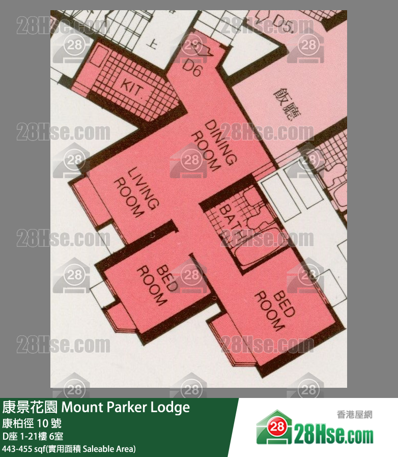 康景花園 D座4樓 6室 平面圖