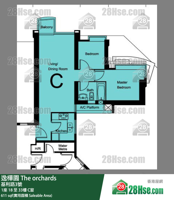 逸樺園 1座33樓 C室 平面圖