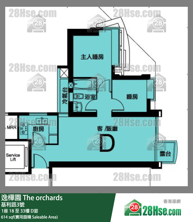 逸樺園 1座 18樓 D室 平面圖