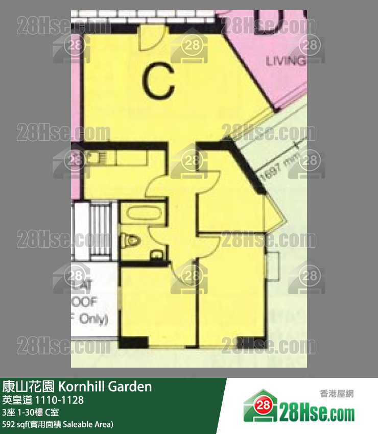 康山花園 3座14樓 C室 平面圖
