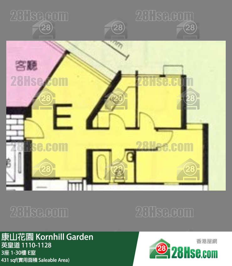 康山花園 3座8樓 E室 平面圖