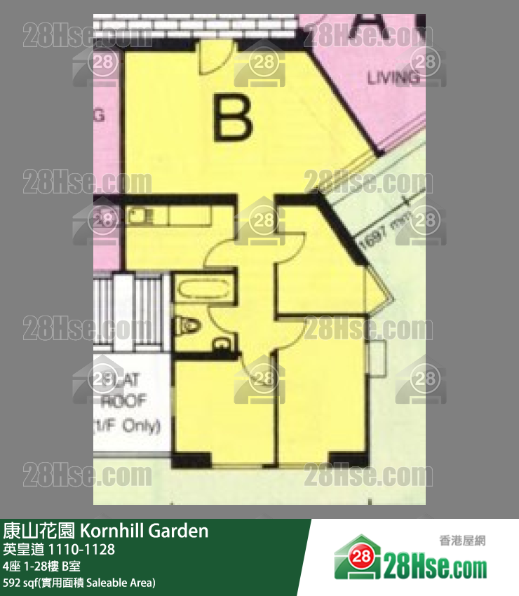 康山花園 4座16樓 B室 平面圖