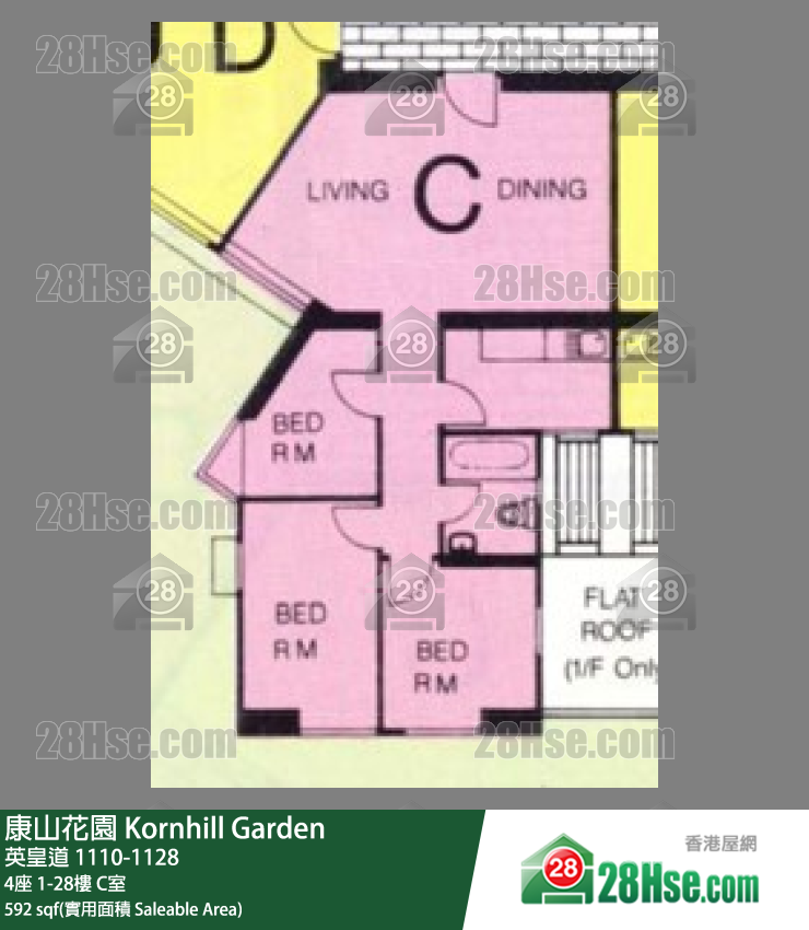 康山花園 4座16樓 C室 平面圖