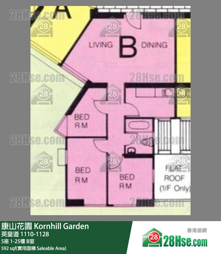 康山花園 5座25樓 B室 平面圖