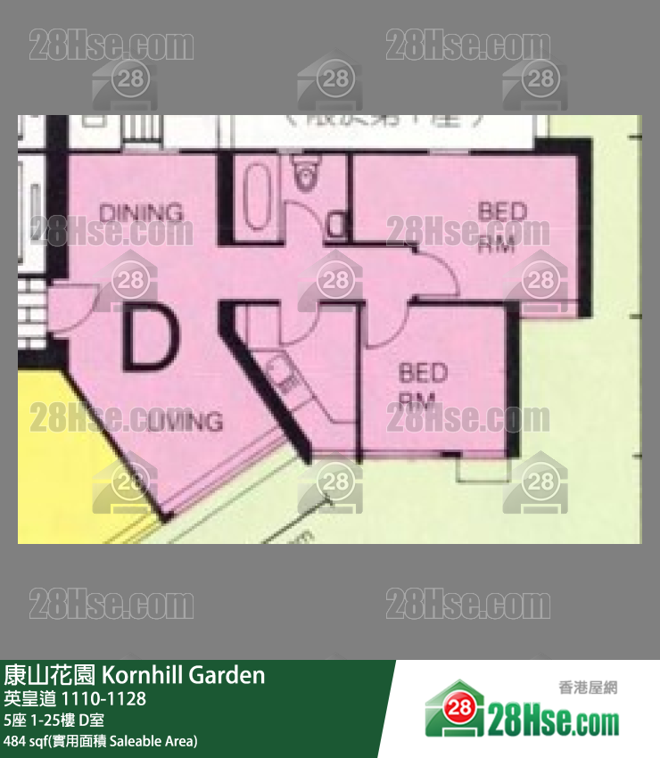康山花園 5座16樓 D室 平面圖