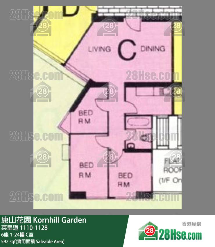 康山花園 6座18樓 C室 平面圖