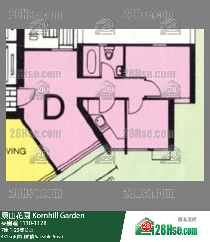康山花園 7座11樓 D室 平面圖