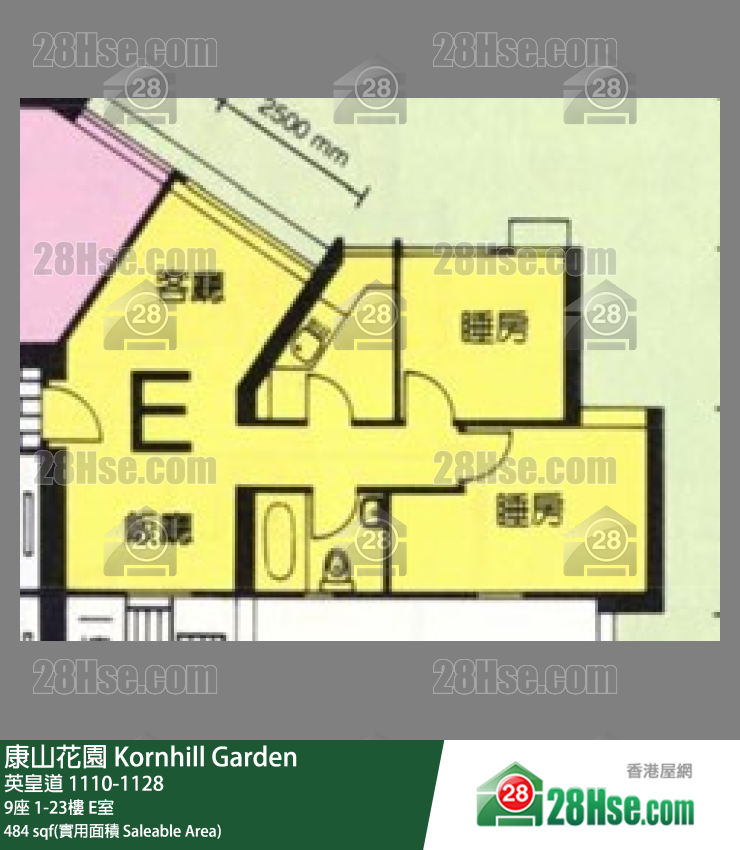 康山花园 9座 17楼 E室 平面图