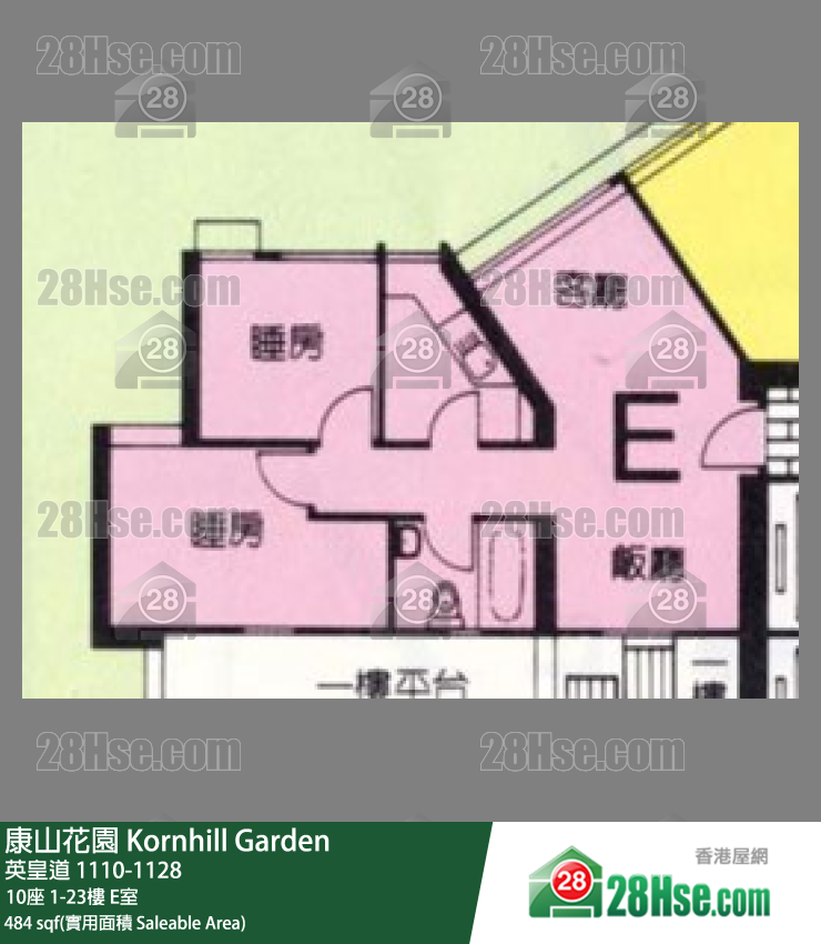 康山花園 10座15樓 E室 平面圖